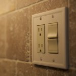 Kitchen outlet on tile backsplash